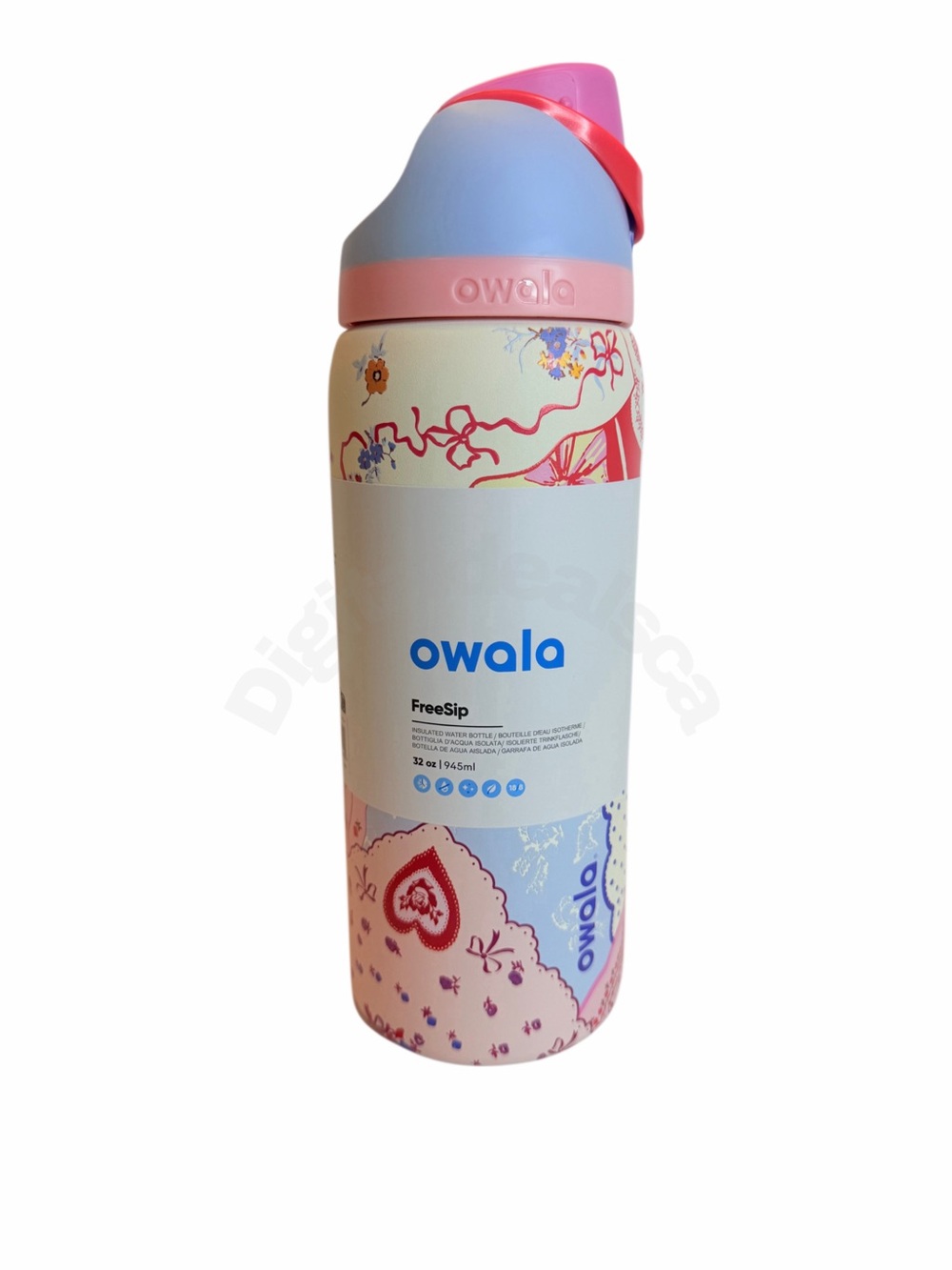 Owala Hankies Handkerchief Bows Paisley Red Pink Blue UO 32oz Water Bottle Rose